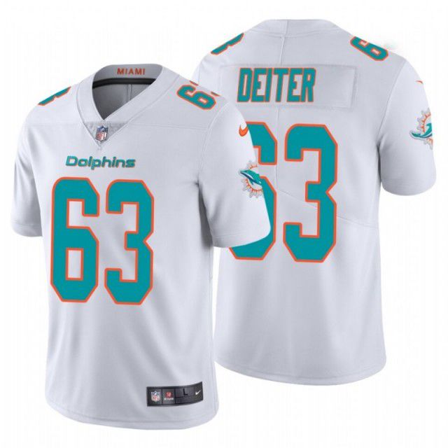Men Miami Dolphins 63 Michael Deiter Nike White Limited NFL Jersey